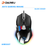 Official Dareu A970 Gaming Mouse LED RGB Backlight Mice with AIM3337 18000 DPI 400IPS 12000FPS 50 Million Click Times Programmable Buttons